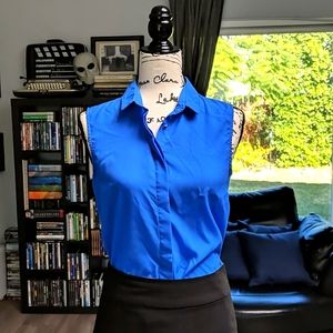 Blue Button Down Blouse (size S)